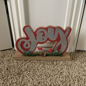 HOBBY LOBBY Rustic Wood & Metal “Joy” Christmas Decor
